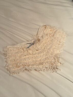PINK Victoria's Secret Cream Ruffle Lace Bloomers